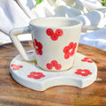 Tea Cup & Small Coaster Set - Dotted Bloom