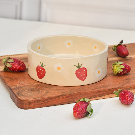 Handmade Ceramic Brunch Bowl - Strawberry