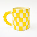 Ceramic Coffee mug - Checked ( Yellow )