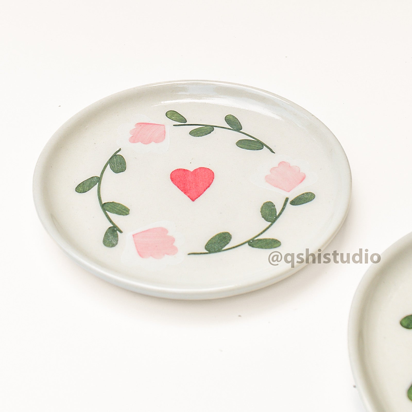 Ceramic Dessert Plate -  Amour