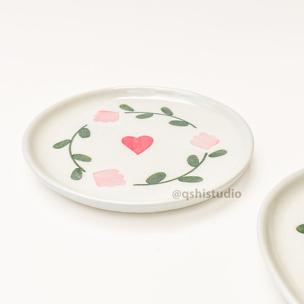 Ceramic Dessert Plate -  Amour