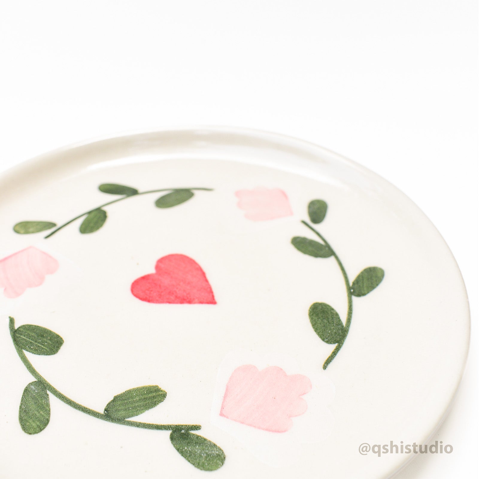 Ceramic Dessert Plate -  Amour