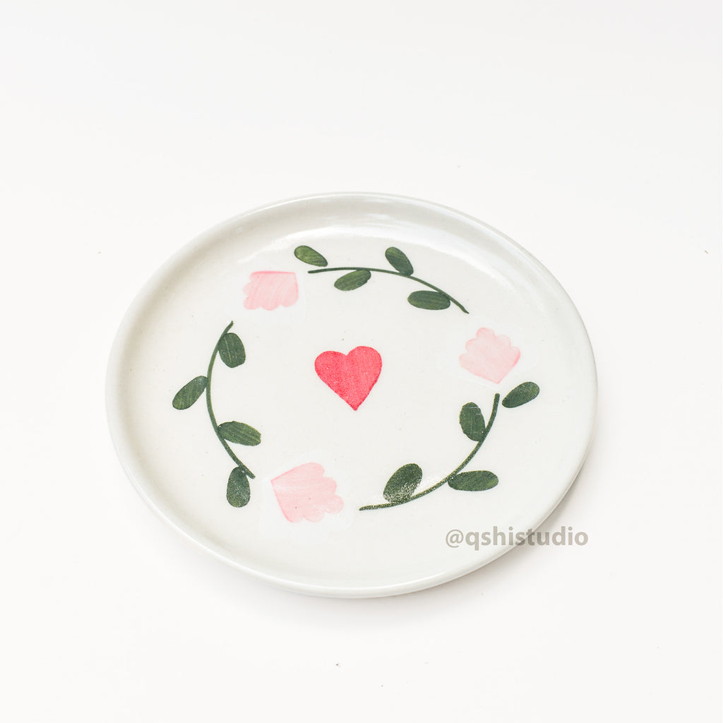 Ceramic Dessert Plate -  Amour