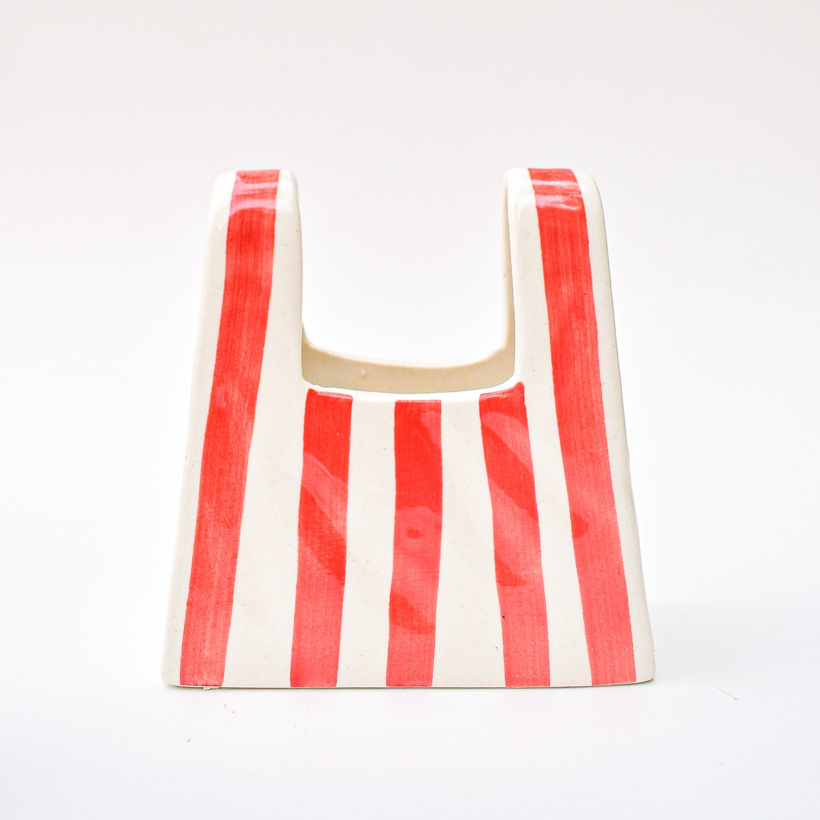 Bag Ceramic Vase - Red Stripe