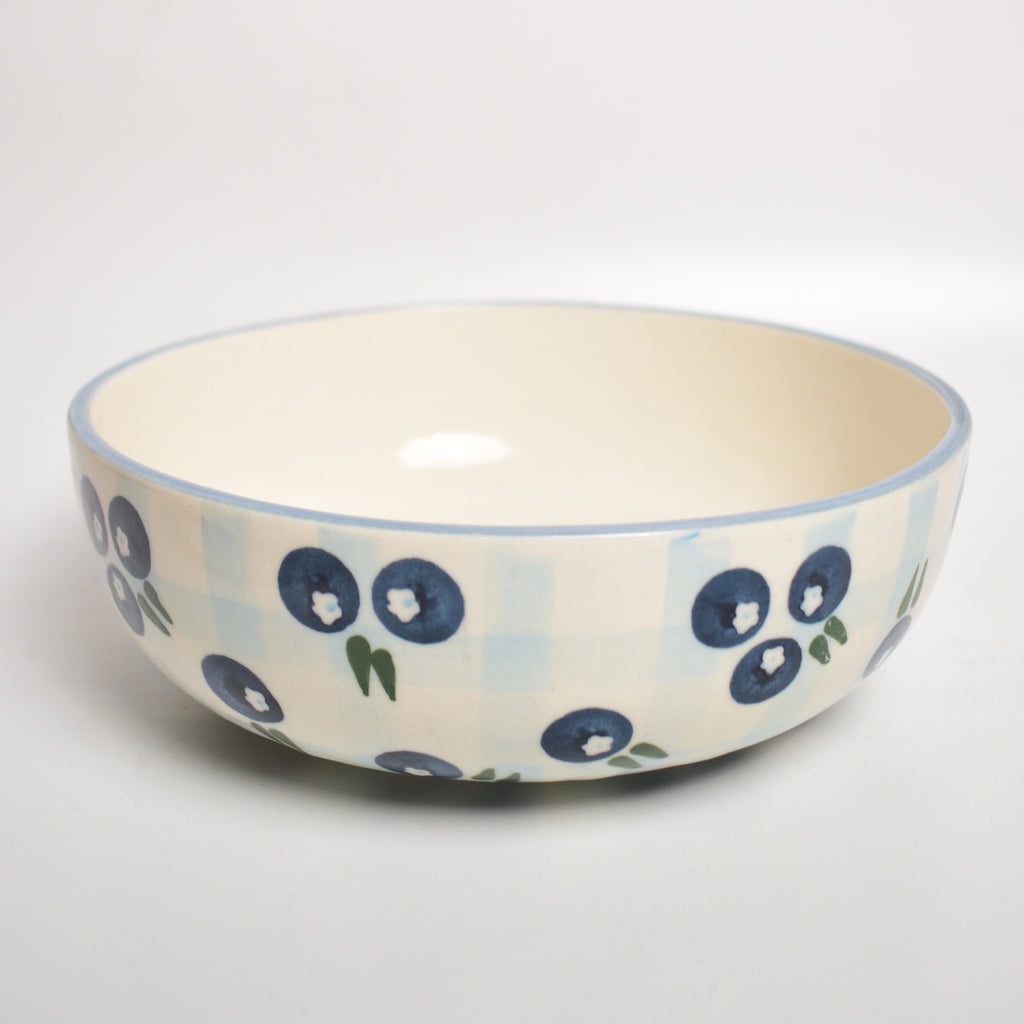 Serving Bowl - Blueberry Checks  (8 inches)