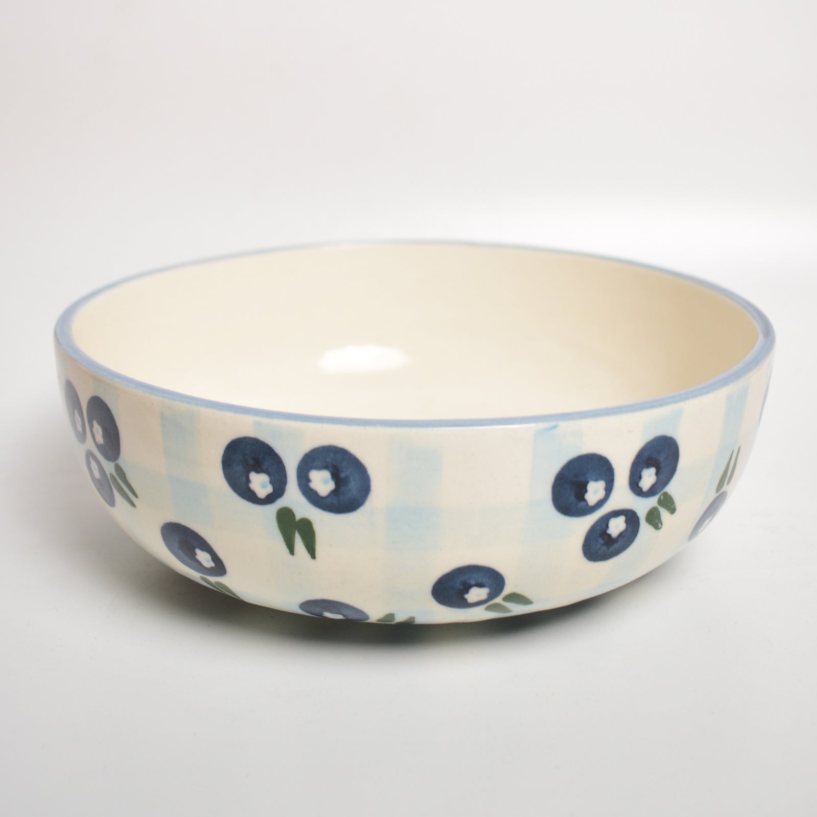 Serving Bowl - Blueberry Checks  (8 inches)