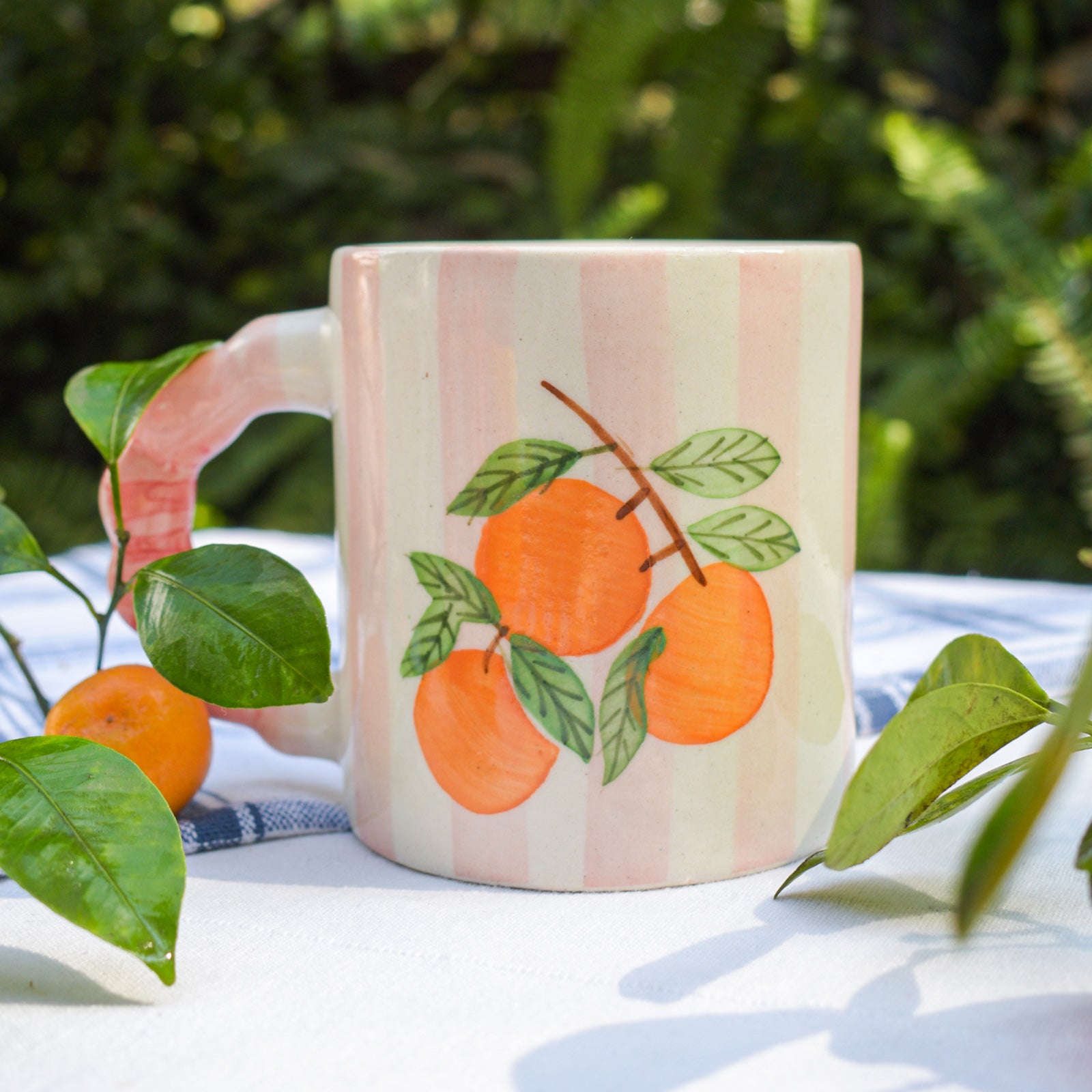 Coffee mug - Pink Striped Oranges