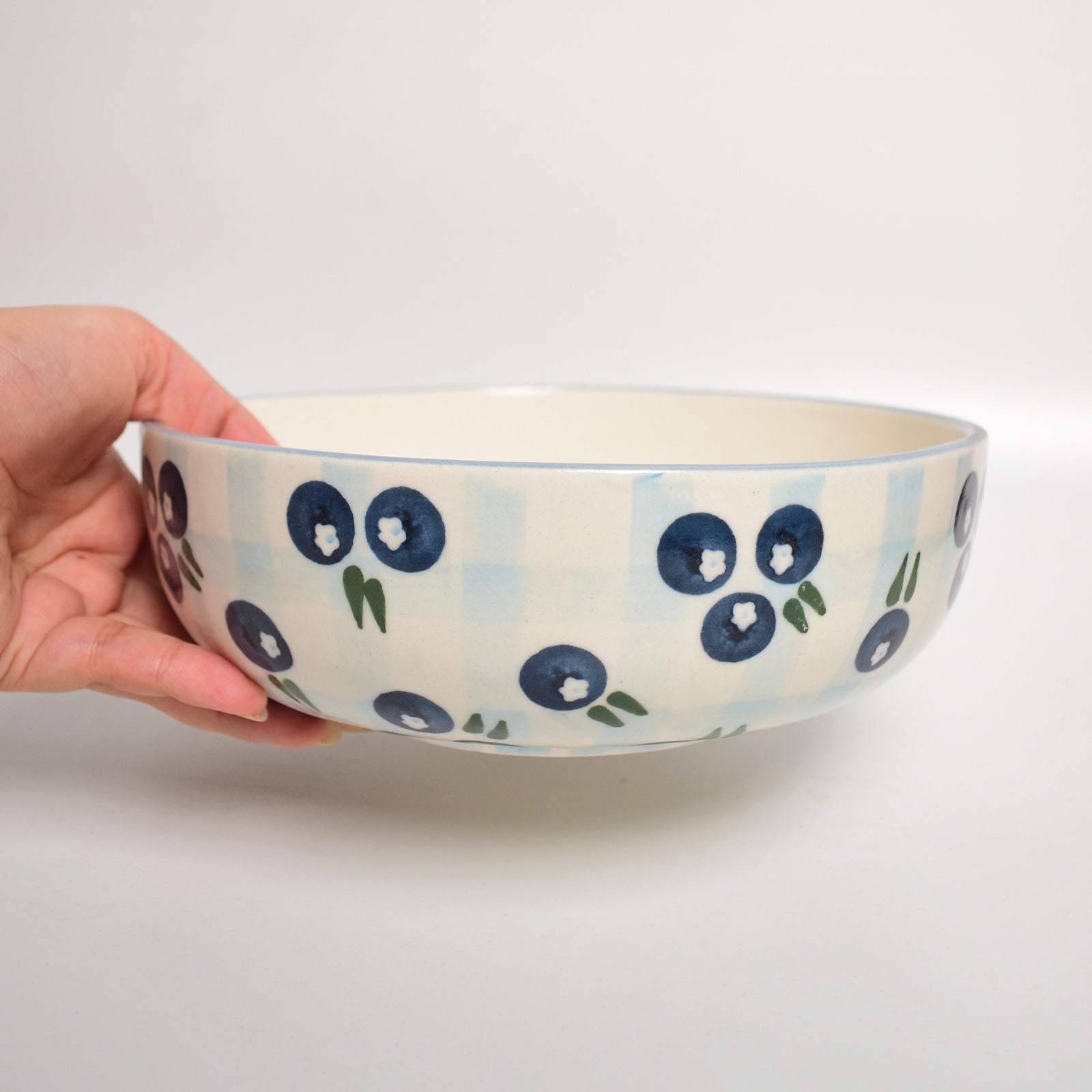 Serving Bowl - Blueberry Checks  (8 inches)