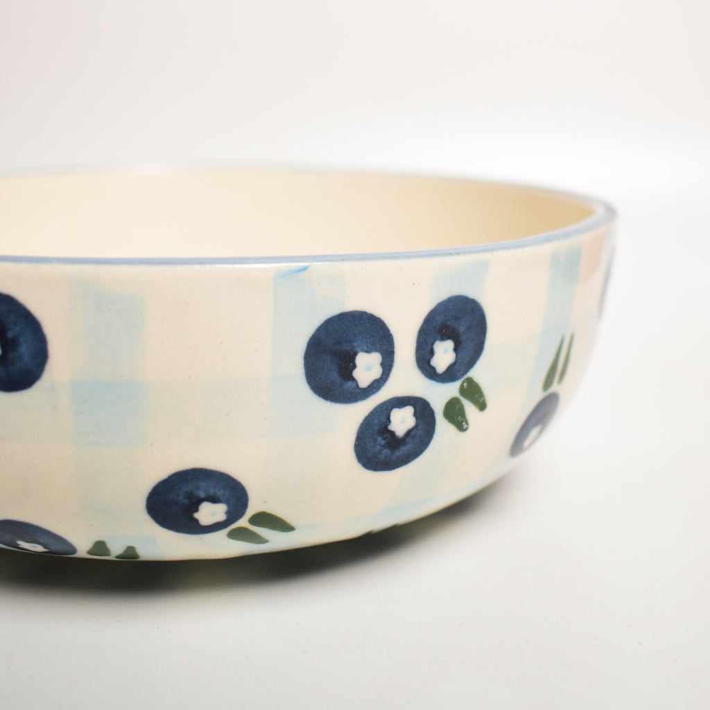 Serving Bowl - Blueberry Checks  (8 inches)