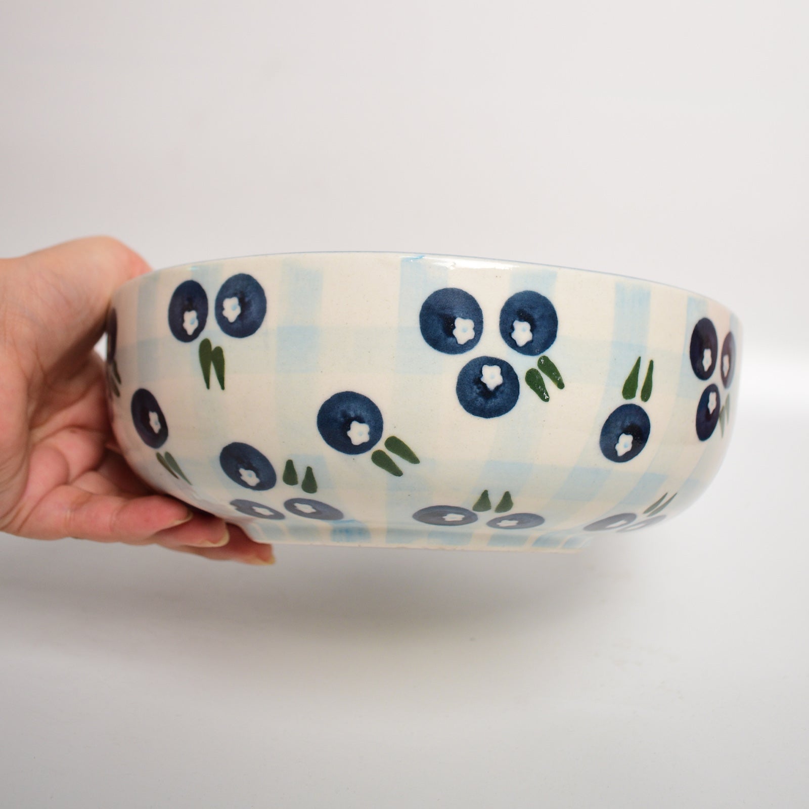 Serving Bowl - Blueberry Checks  (8 inches)