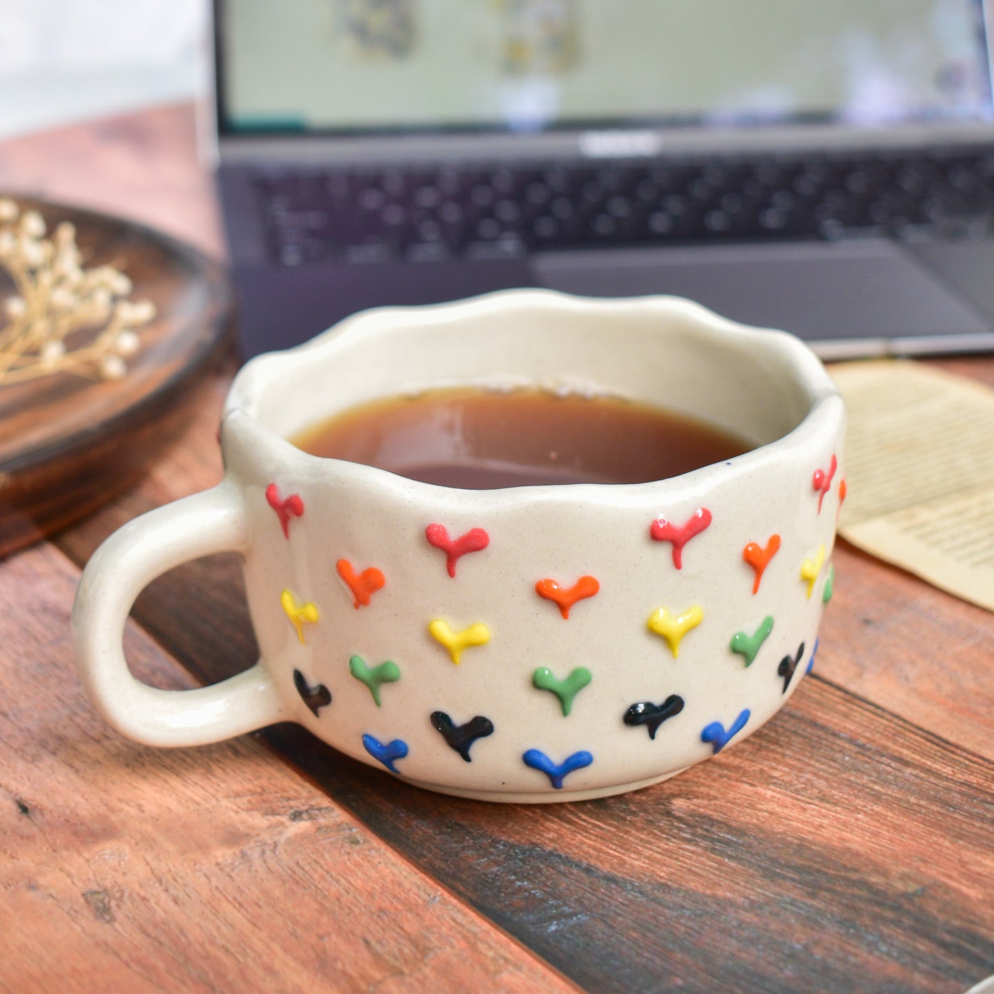 Soup & Coffee Mug - Colored Hearts