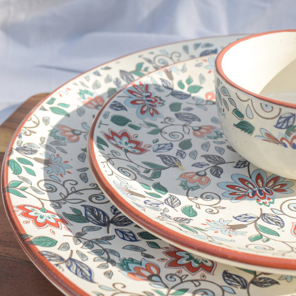 Ceramic Dinner Set - Indian Floral