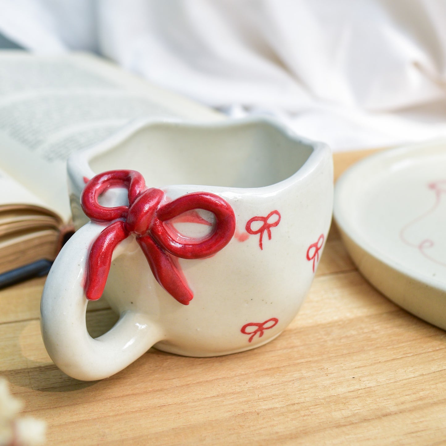 Cute Ceramic Mug - Bow