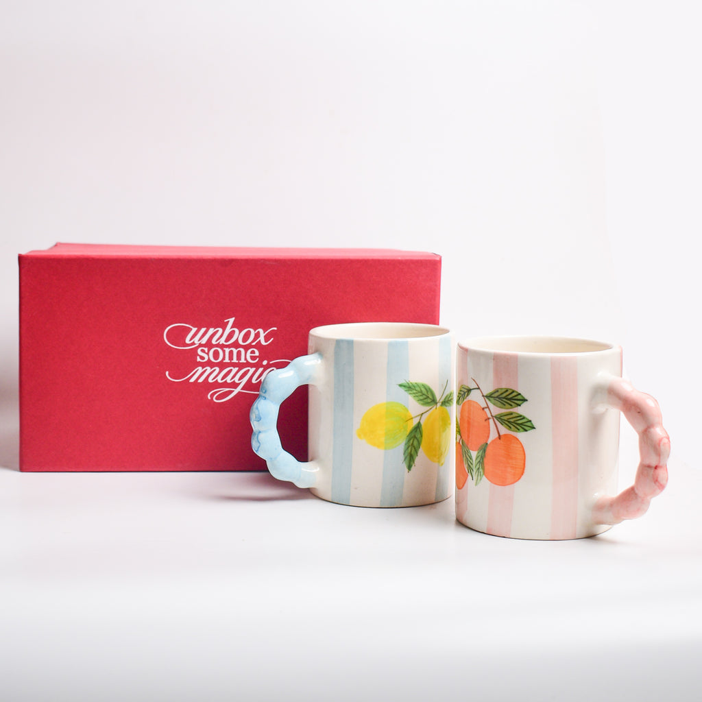 Lemon & Orange Striped Fruit Gift Set