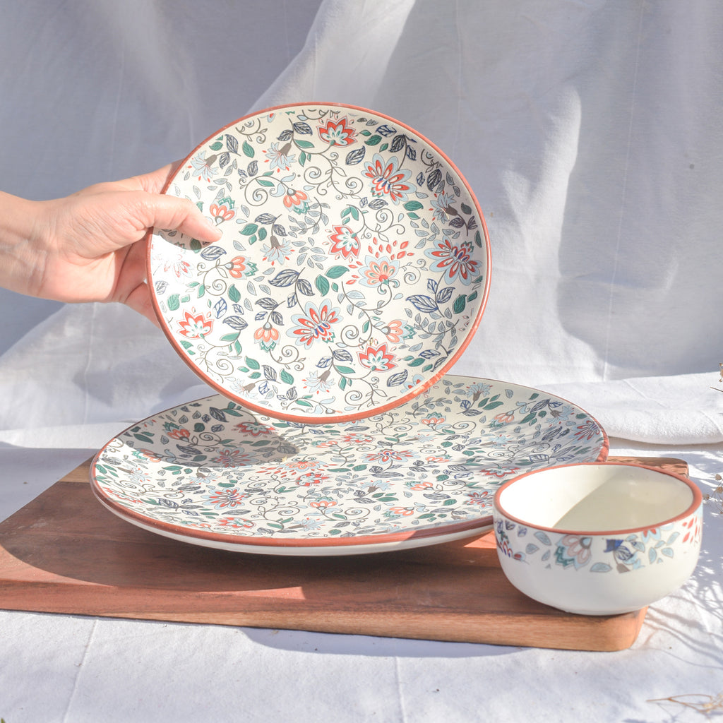 Ceramic Dinner Set - Indian Floral