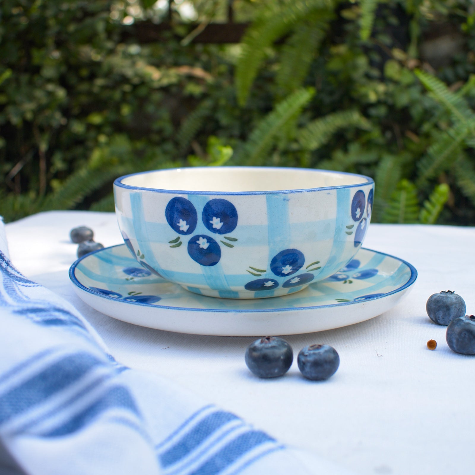 Snack Bowl - Blueberry checks (5 inch)