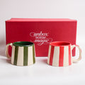 Red & Green Stripe Mug Gift Box