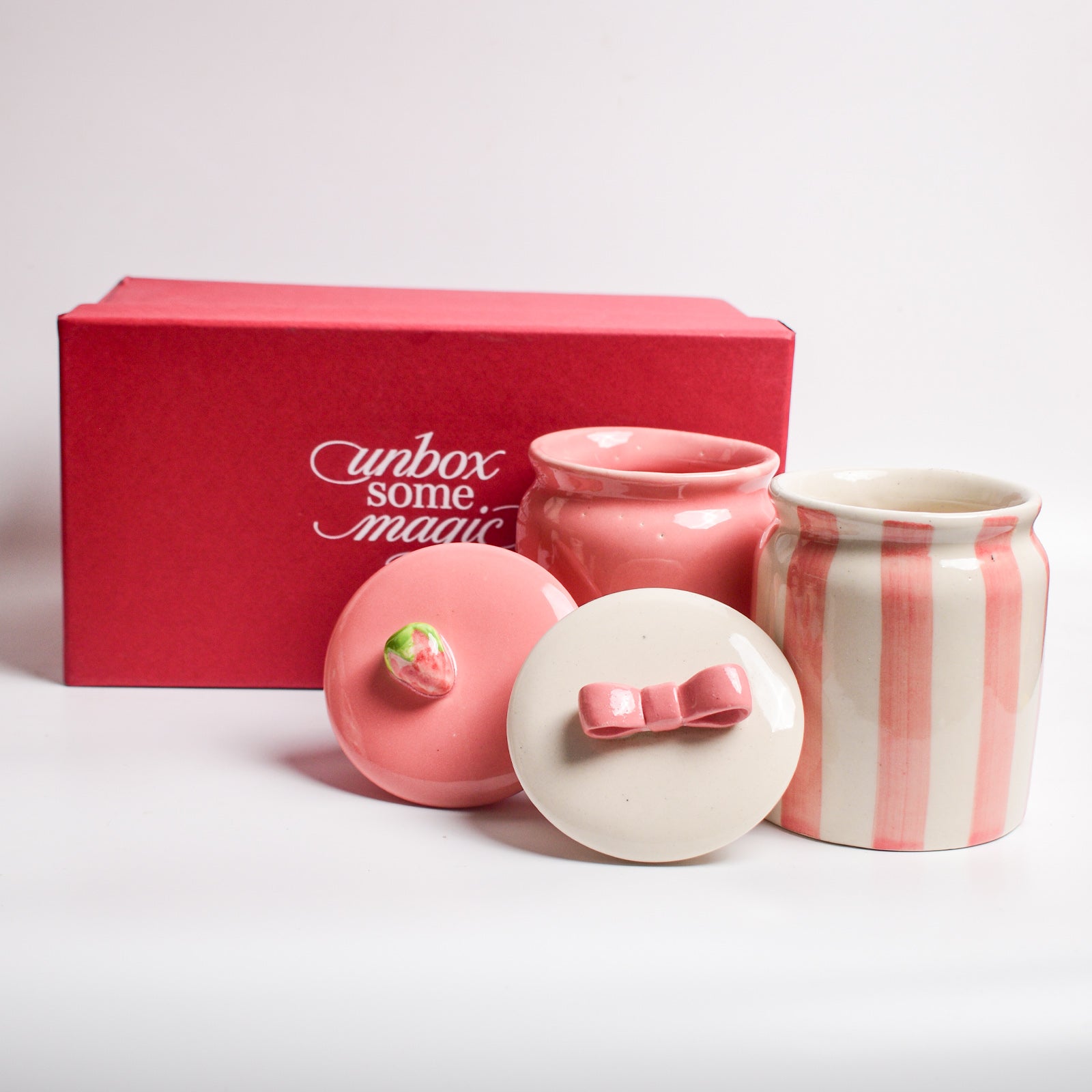 Berry Bow Ceramic Jar Gift Set