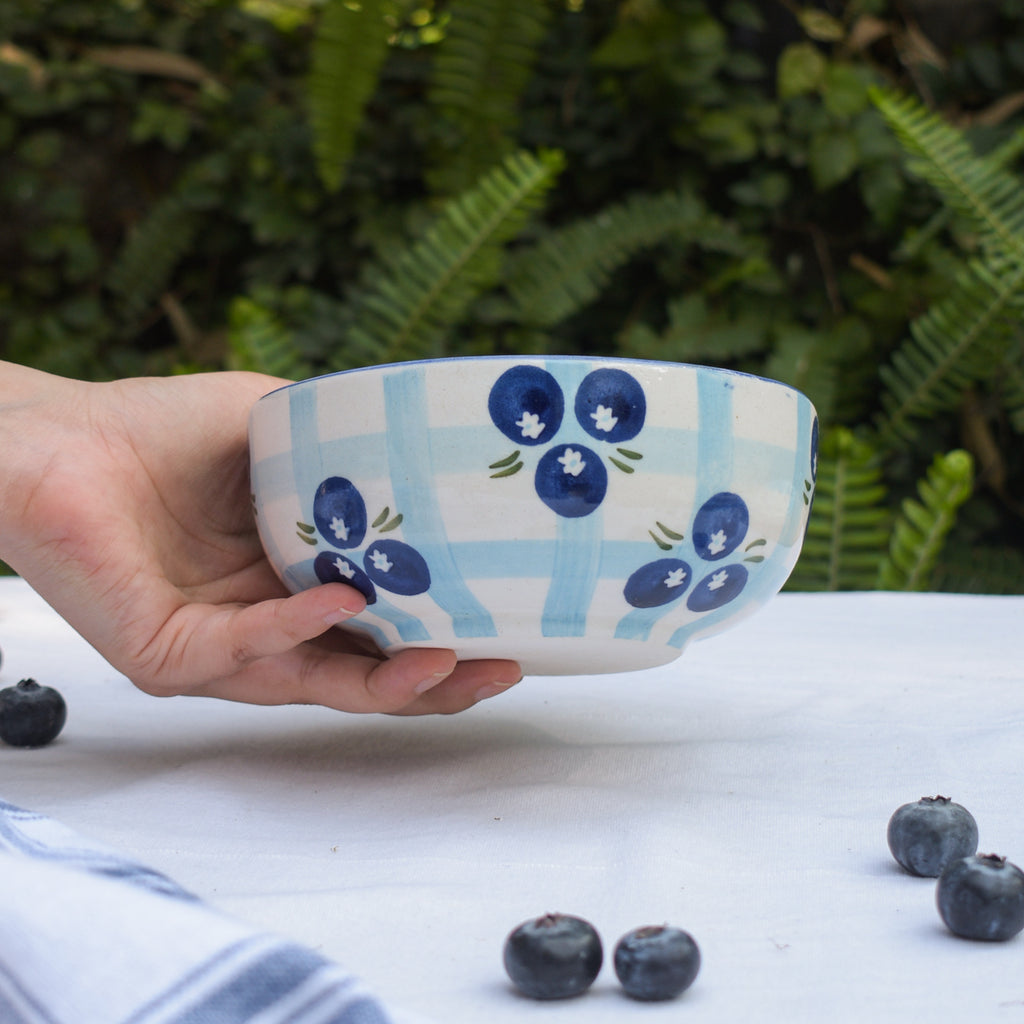 Snack Bowl - Blueberry checks (5 inch)