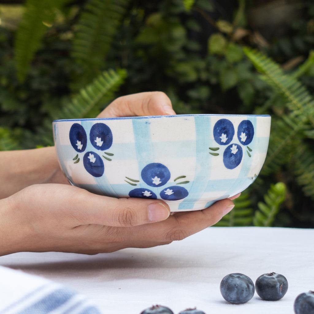 Snack Bowl - Blueberry checks (5 inch)