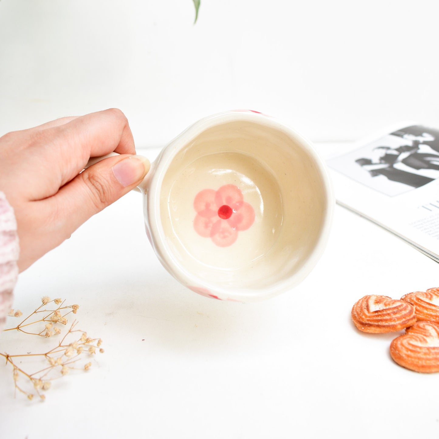 Adorable Ceramic Cup - Pink Petal