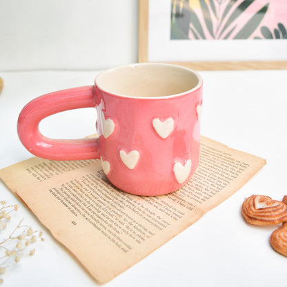 Romantic Ceramic Mug - Red Cupid Heart