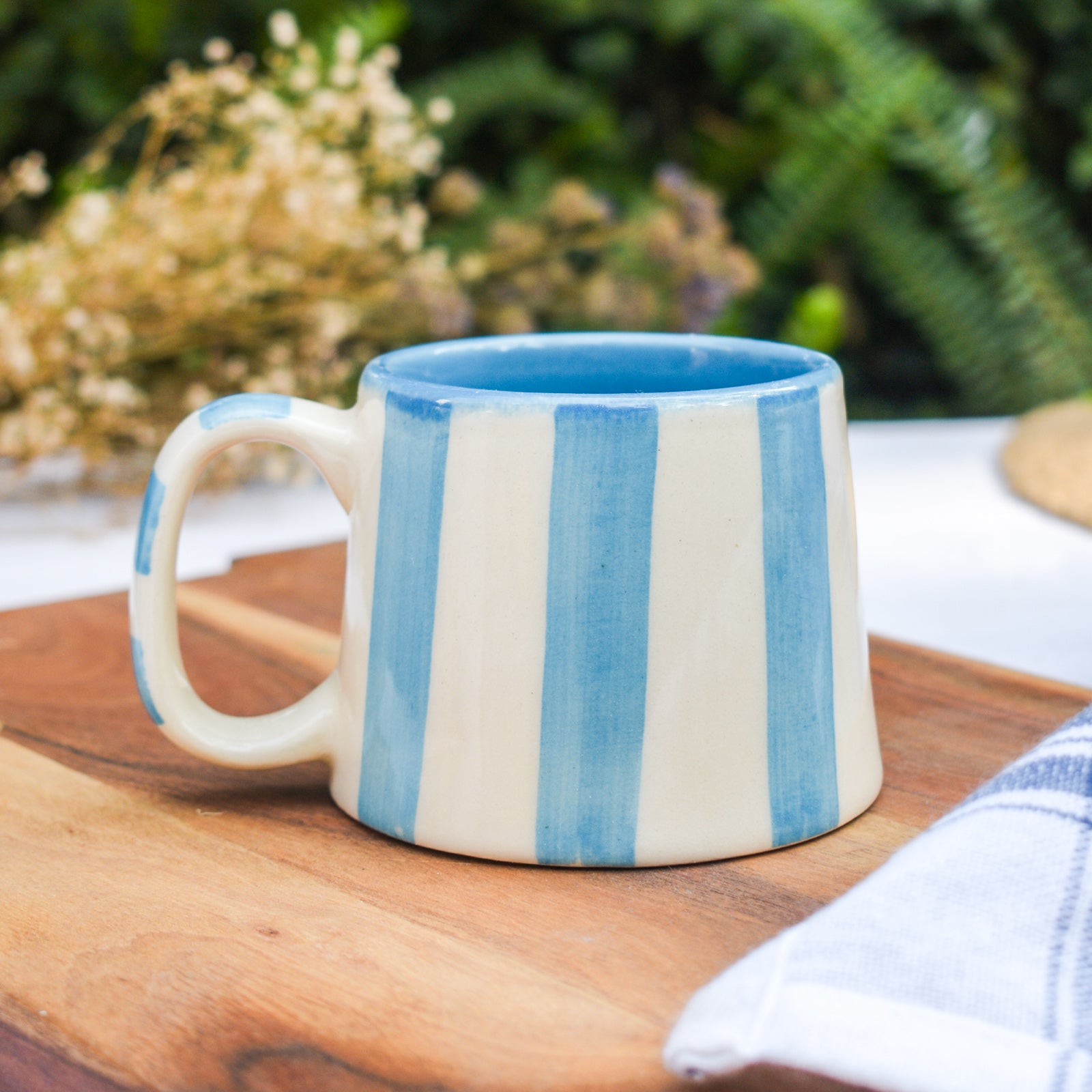 Coffee Mug - Light Blue Stripe