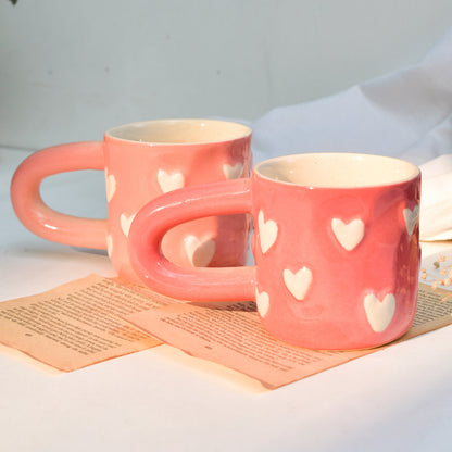 Romantic Ceramic Mug - Red Cupid Heart