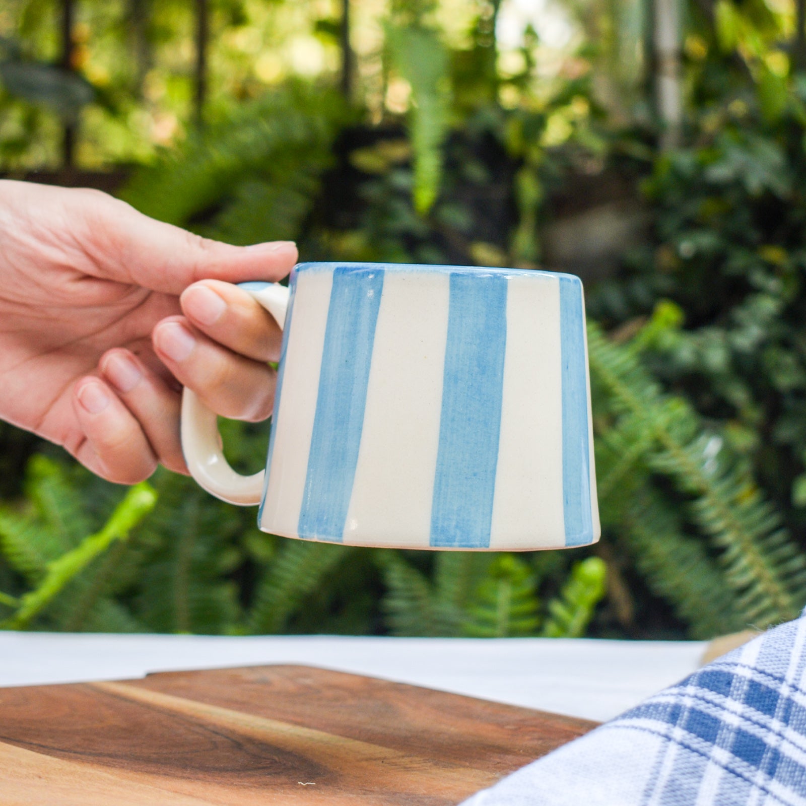 Coffee Mug - Light Blue Stripe