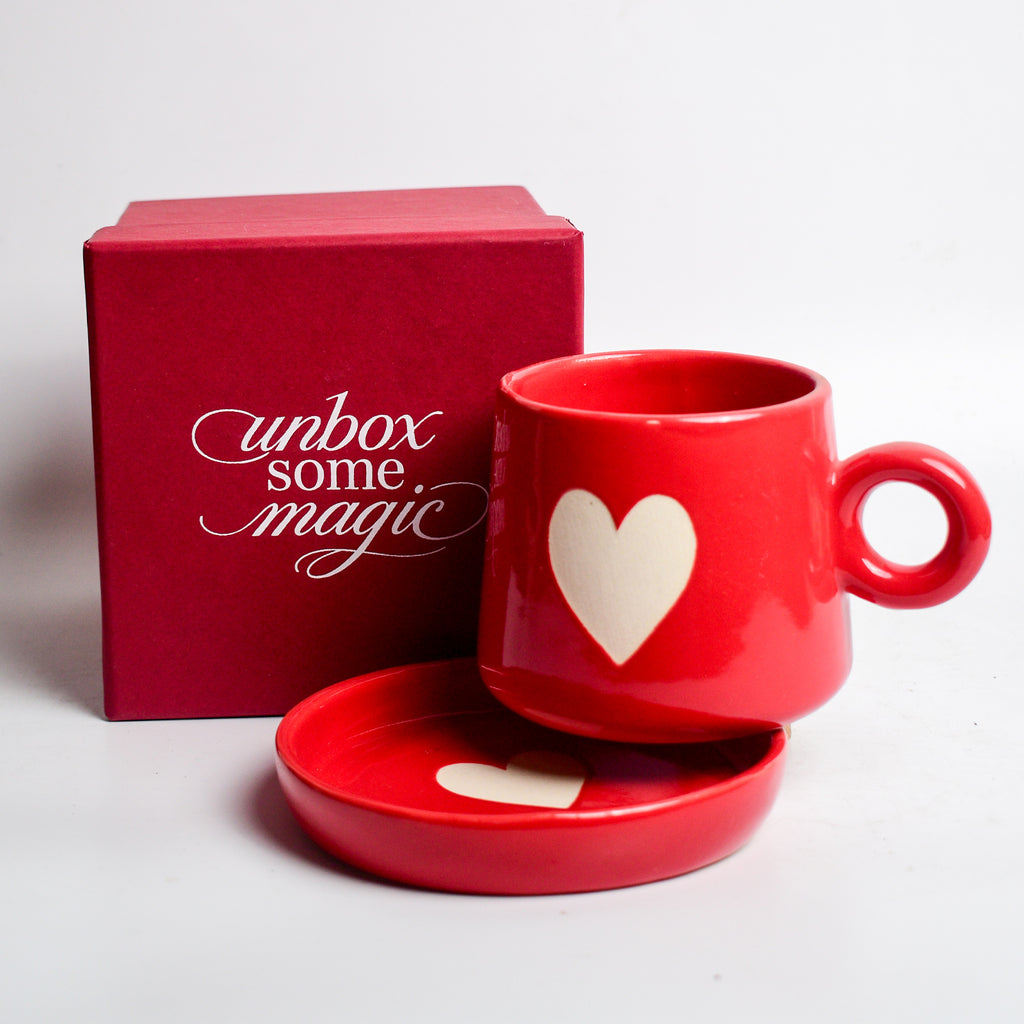 Big Red Heart Mug & Coaster Gift Set