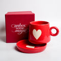 Big Red Heart Mug & Coaster Gift Set