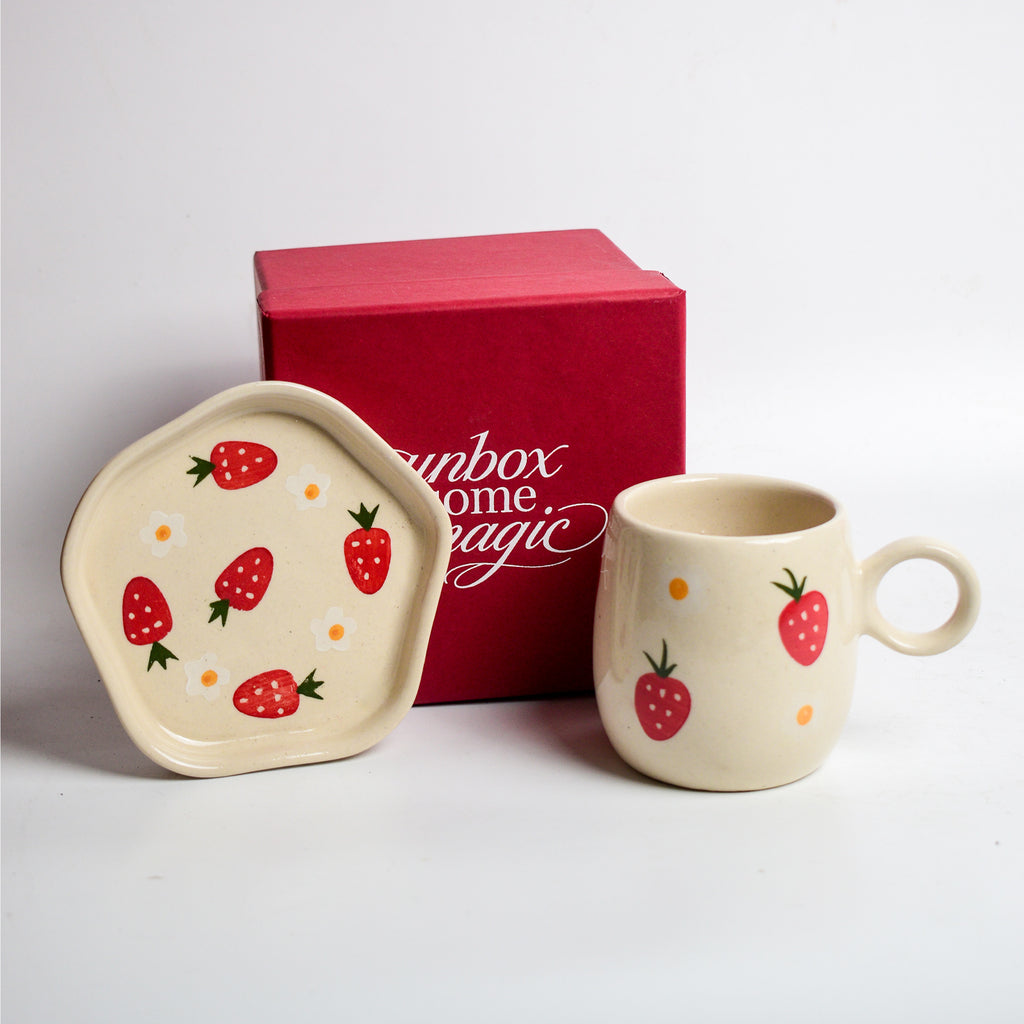 Strawberry Mug & Coaster Gift Set