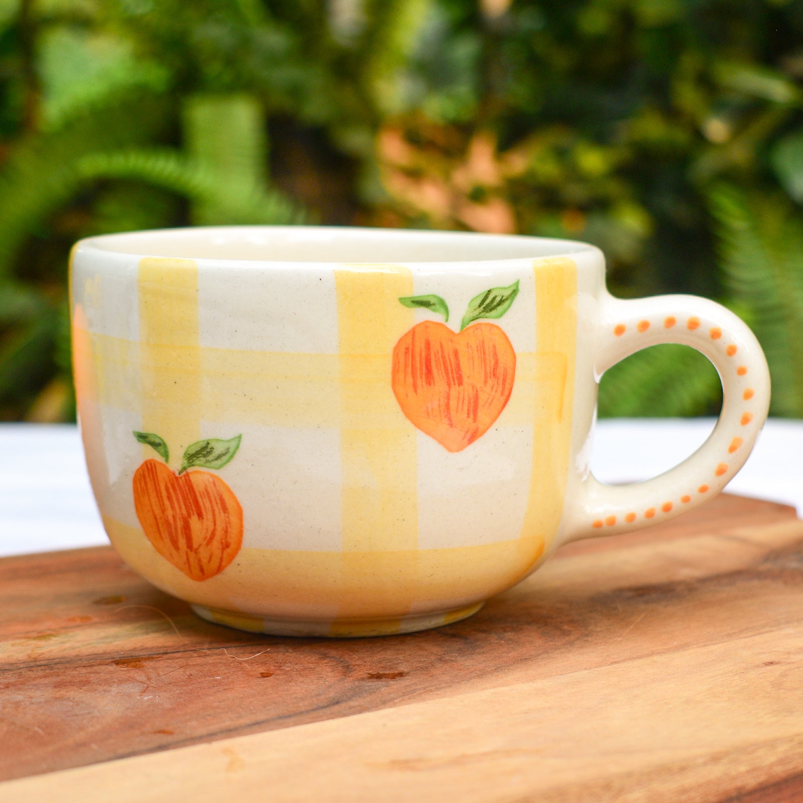 Aesthetic mug - Checked Peaches