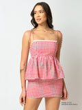 Gingham Lace Sunday Top