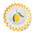 Cute Dessert Plate -  Lemon checks