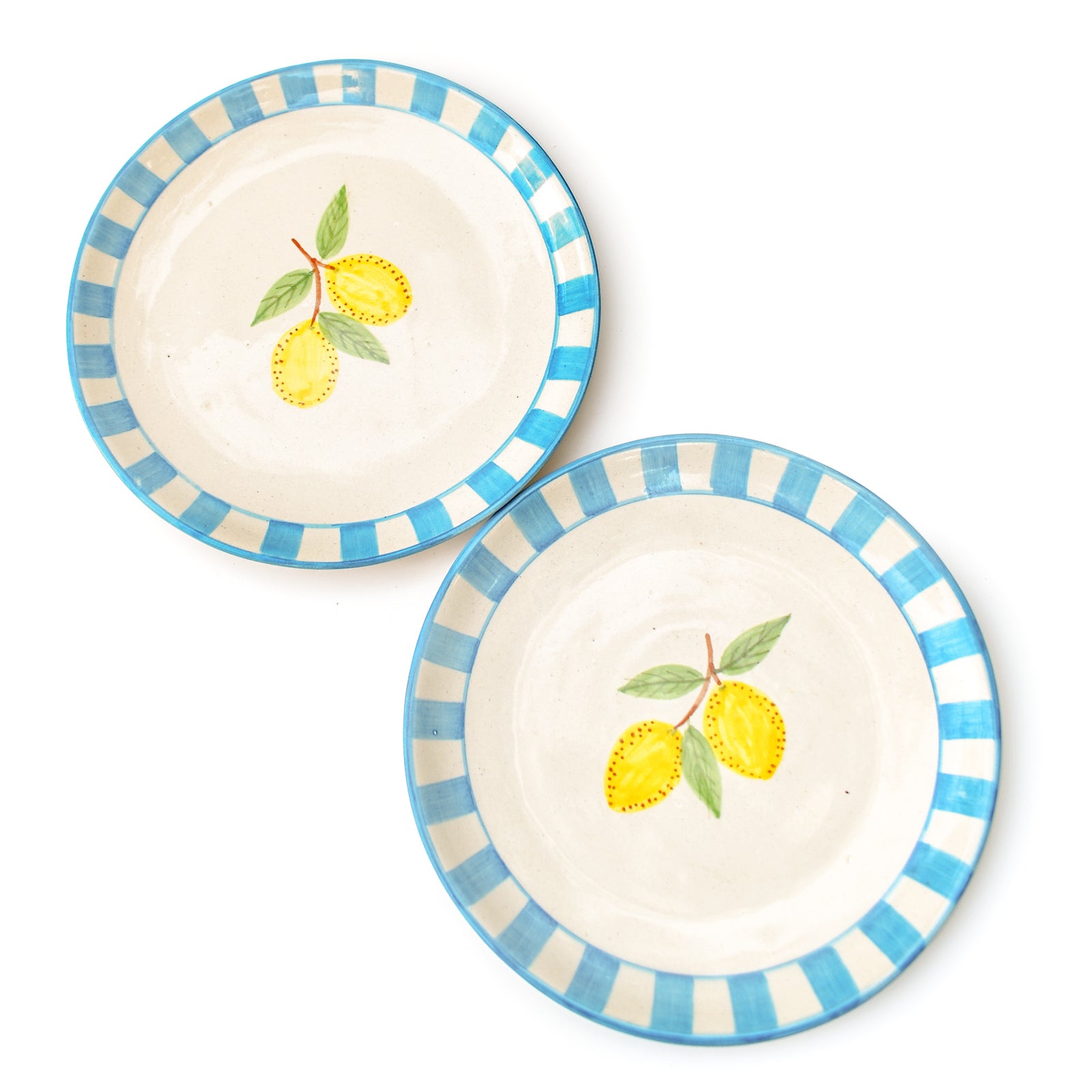 Cute Dessert Plate -  Lemon stripes