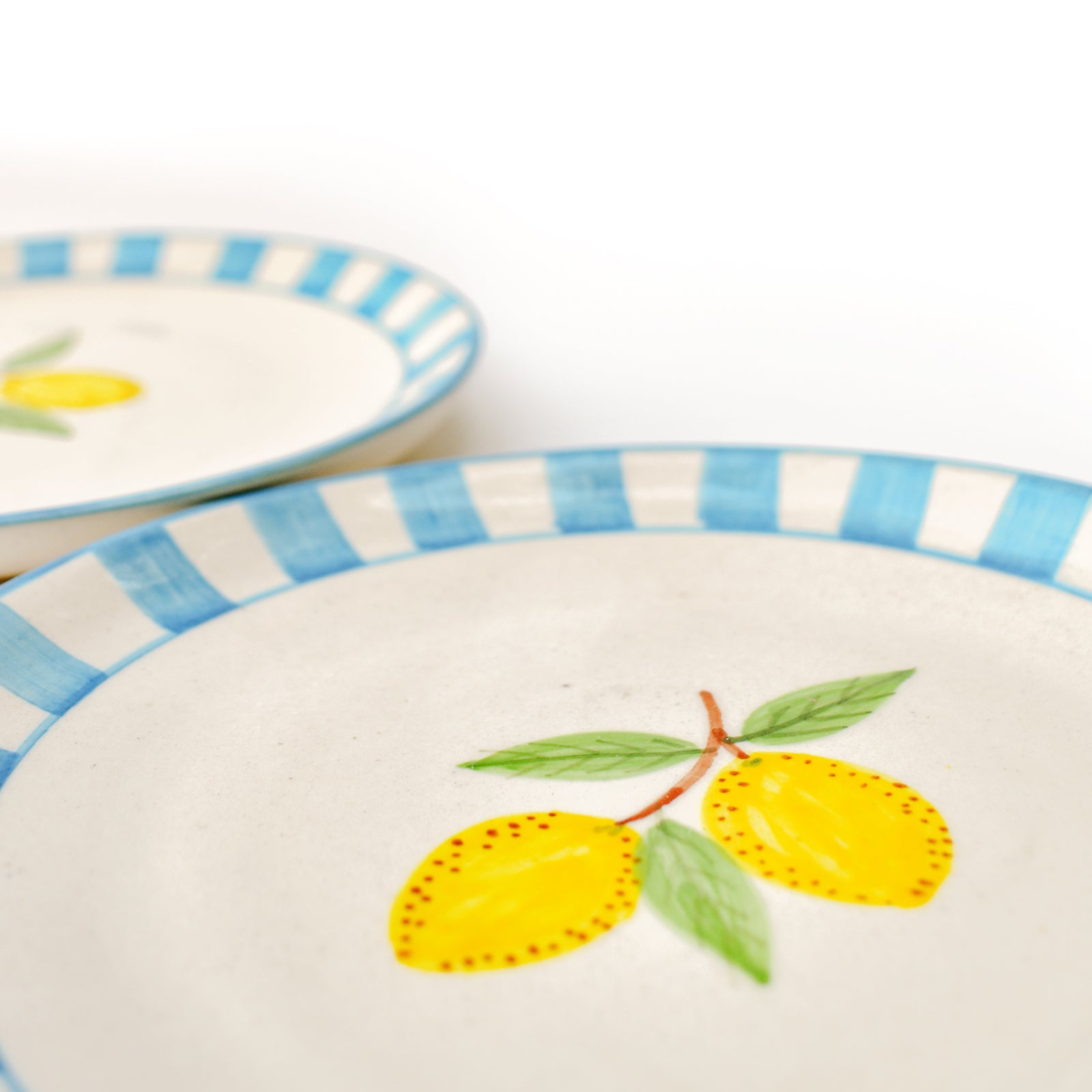 Cute Dessert Plate -  Lemon stripes