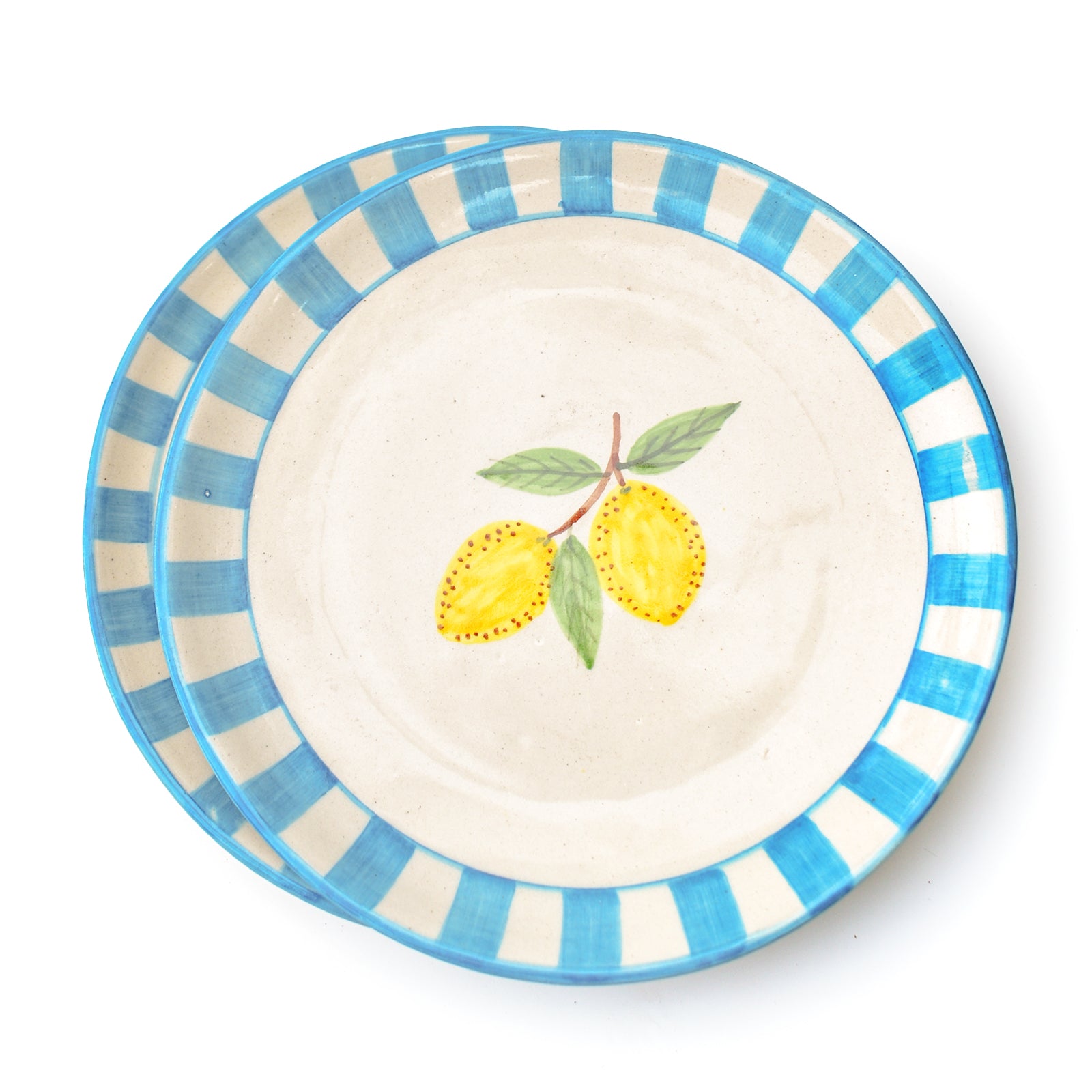 Cute Dessert Plate -  Lemon stripes