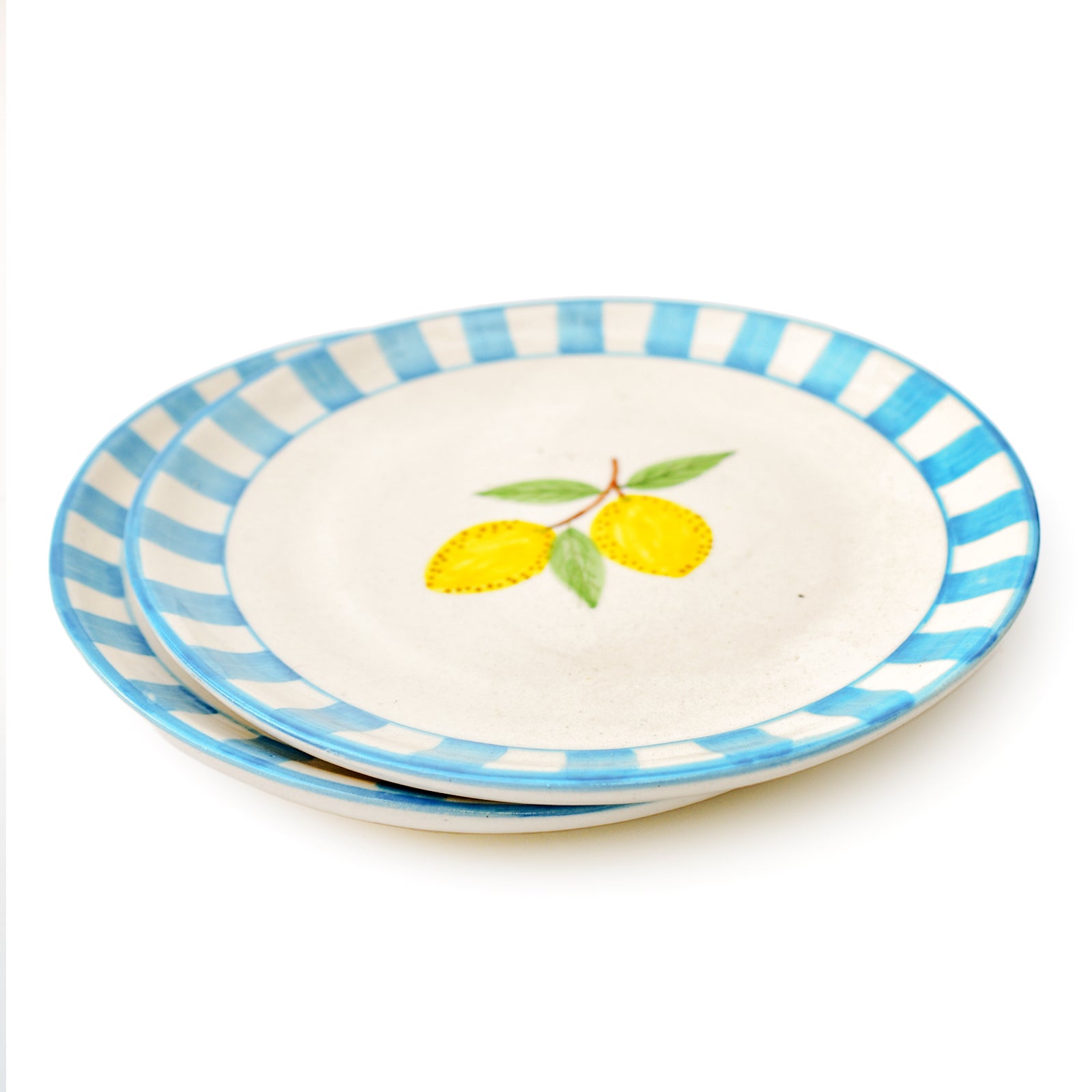 Cute Dessert Plate -  Lemon stripes