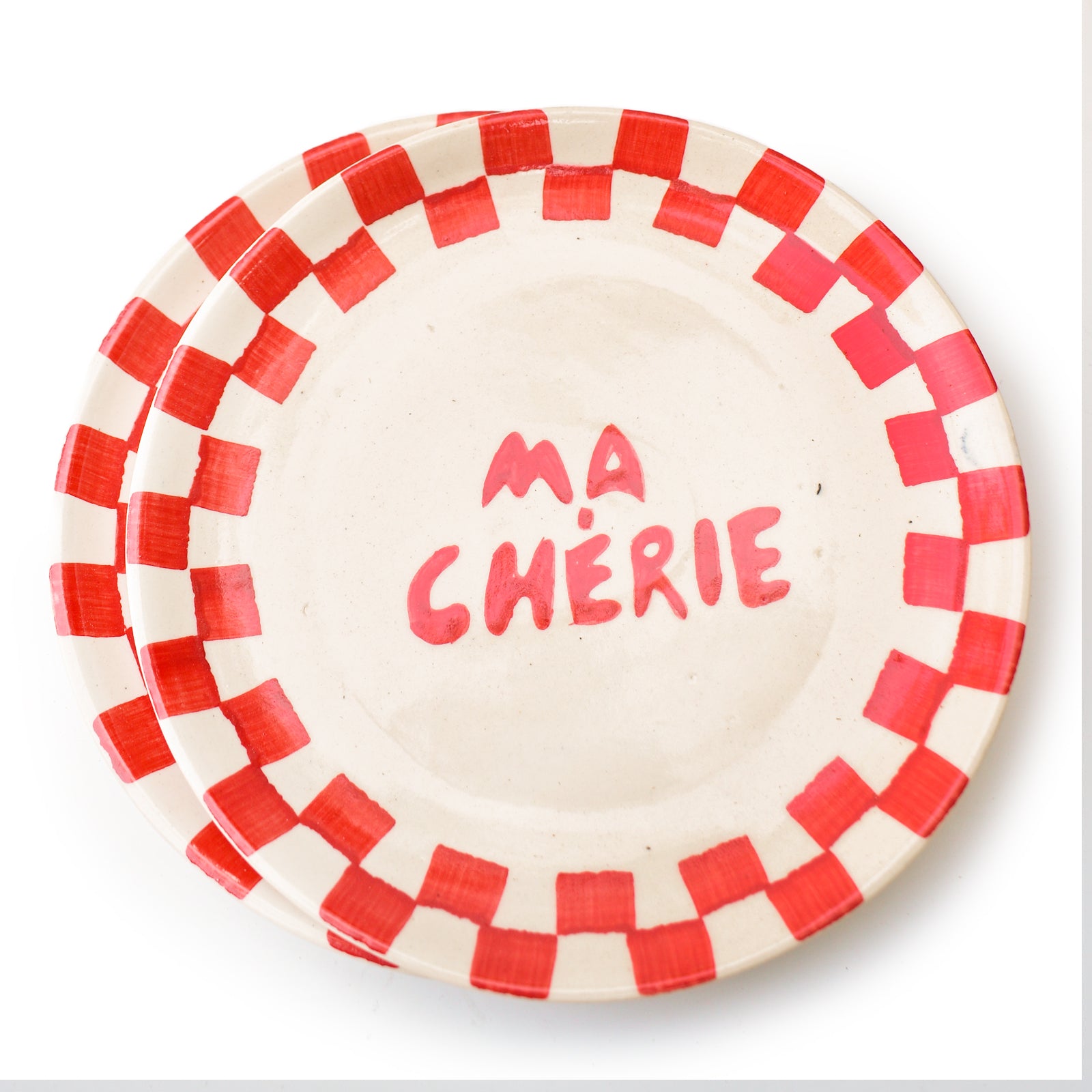 Cute Dessert Plate -  Ma cherie (Red)