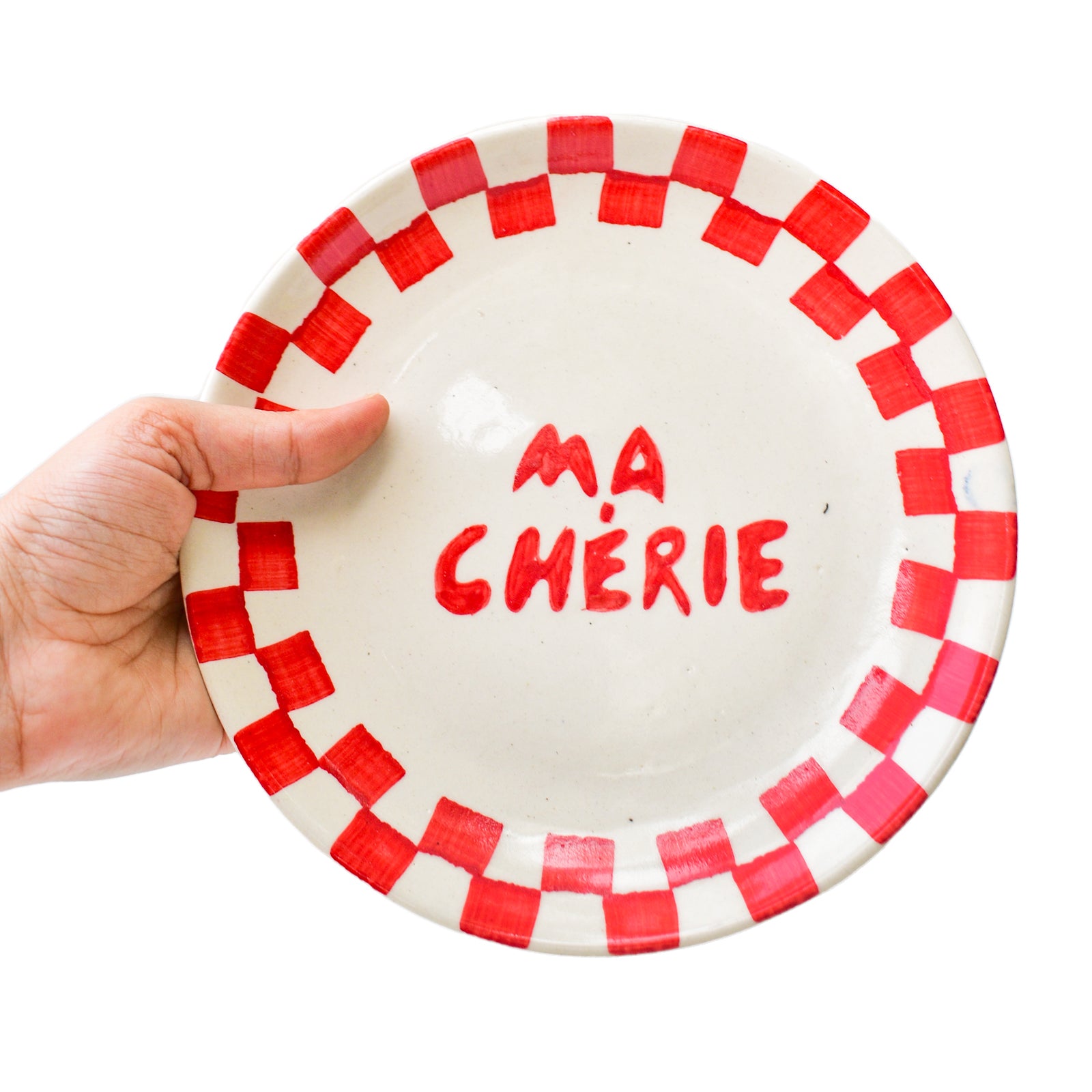 Cute Dessert Plate -  Ma cherie (Red)
