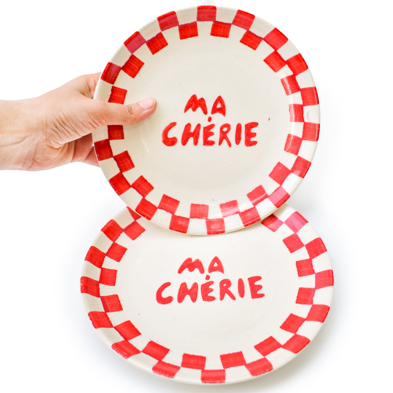 Cute Dessert Plate -  Ma cherie (Red)