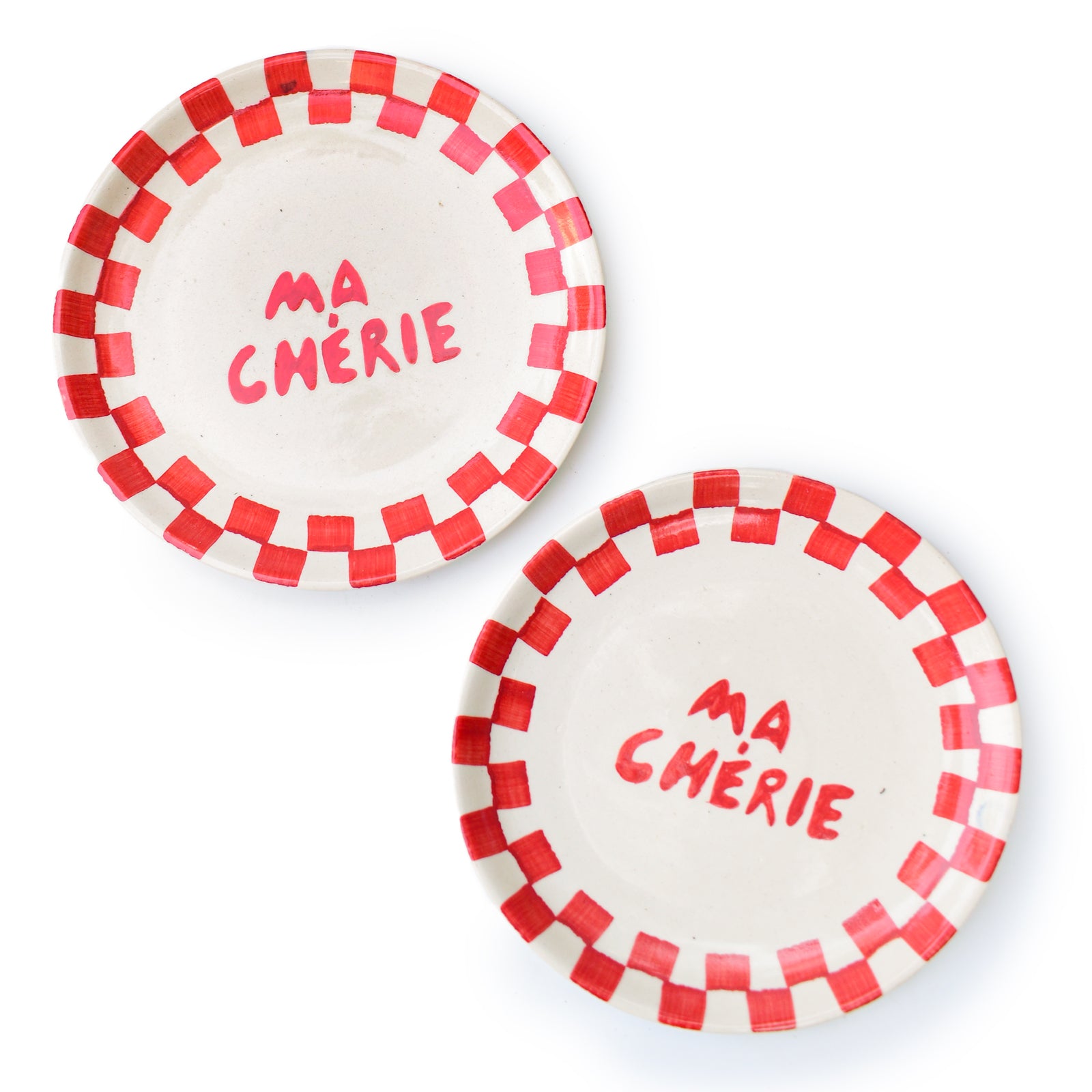 Cute Dessert Plate -  Ma cherie (Red)