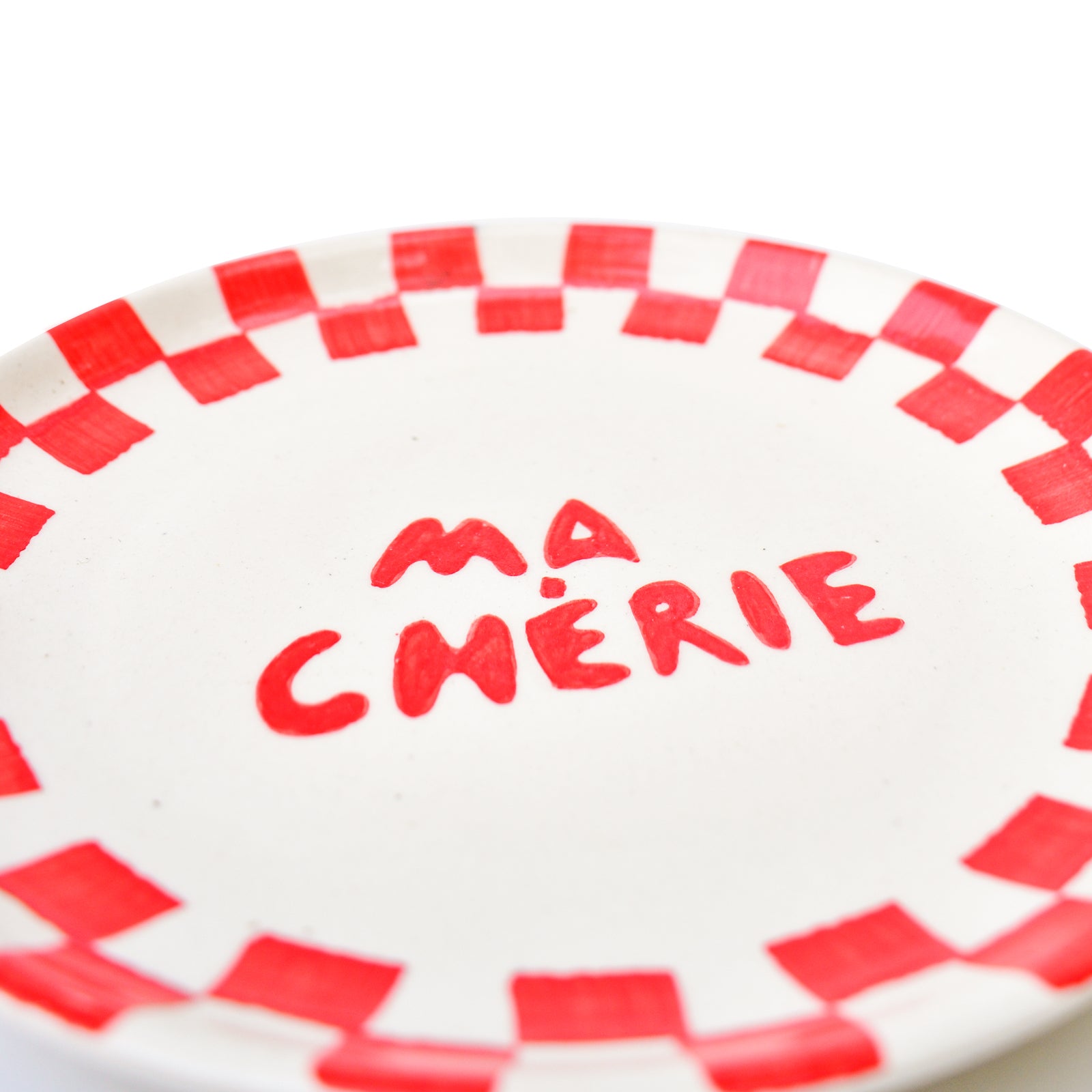 Cute Dessert Plate -  Ma cherie (Red)
