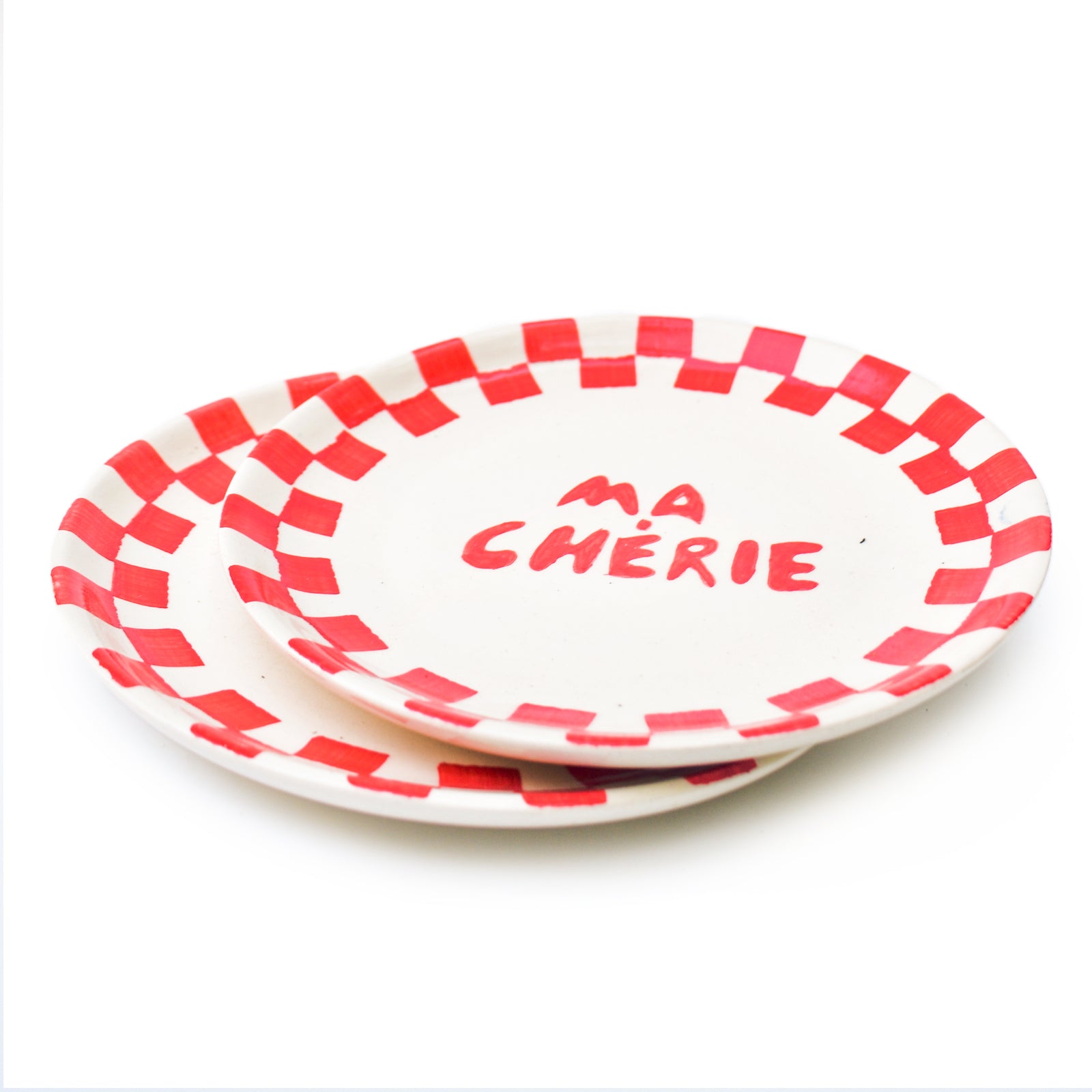 Cute Dessert Plate -  Ma cherie (Red)