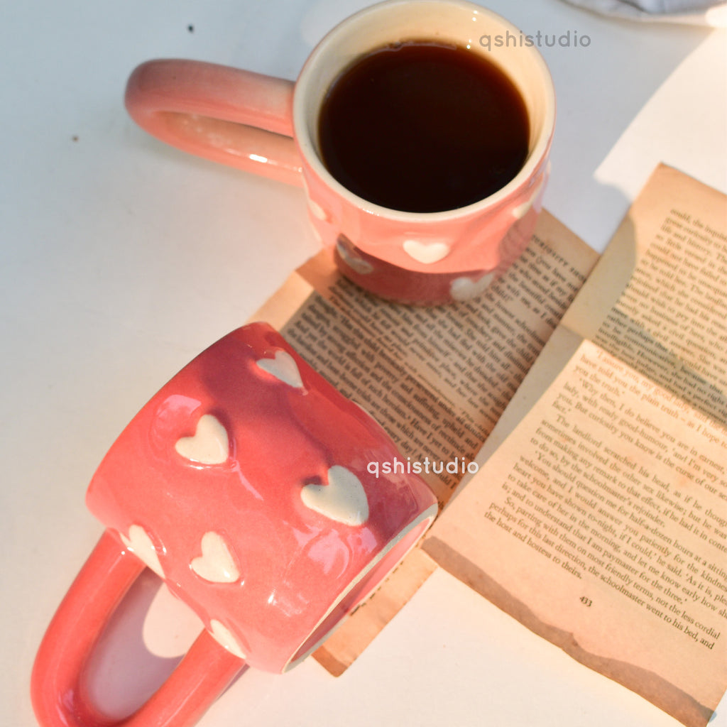 Romantic Ceramic Mug - Red Cupid Heart