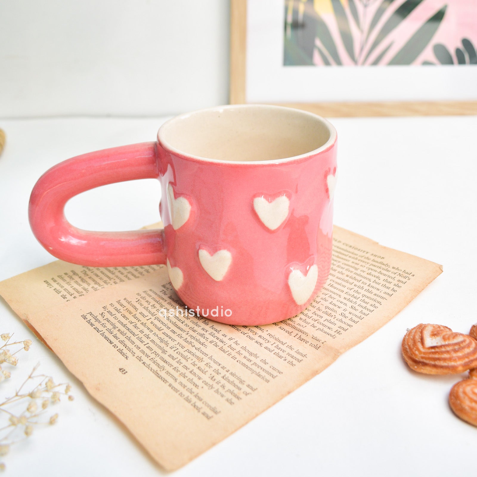 Romantic Ceramic Mug - Red Cupid Heart
