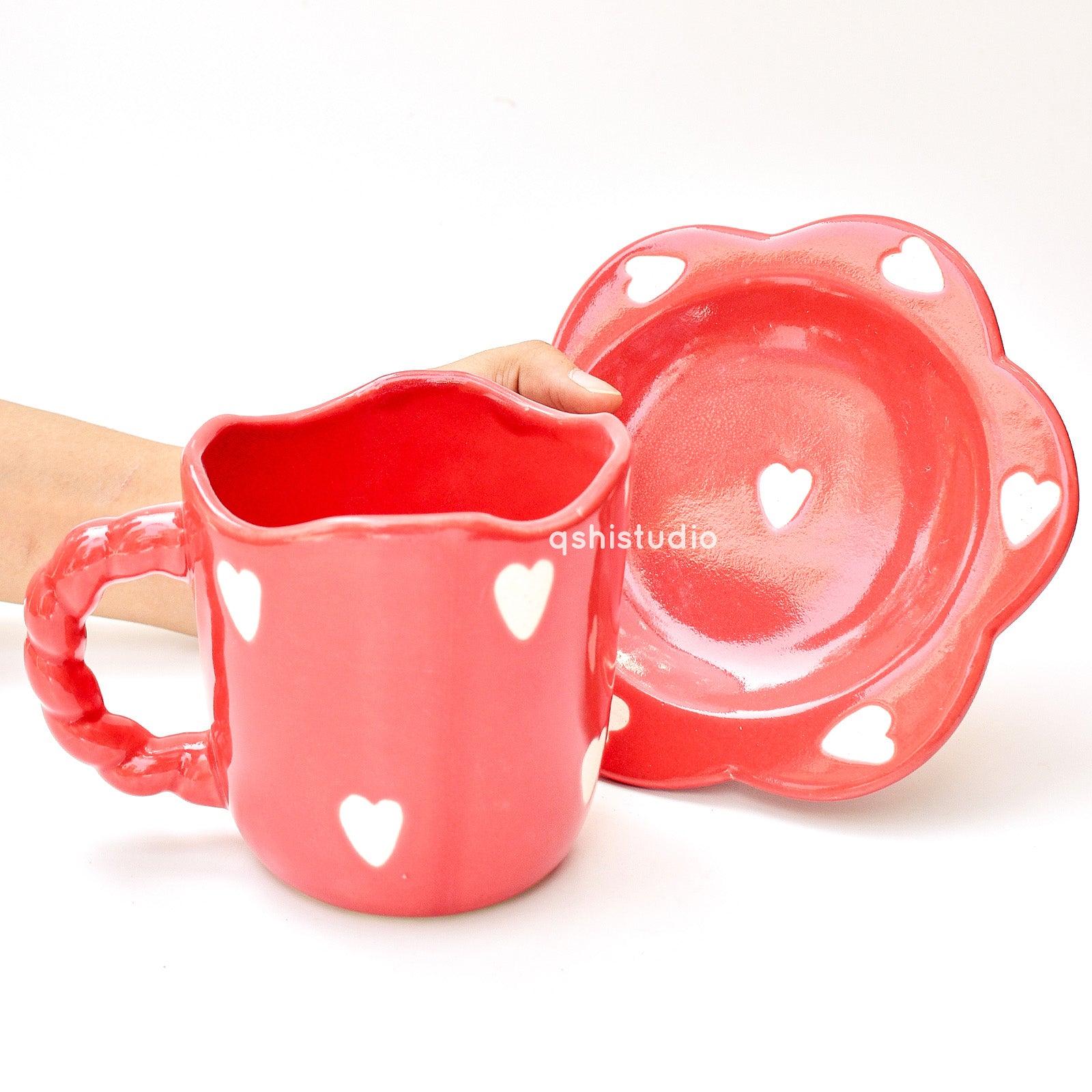Red love Tea Cup & Coaster Set