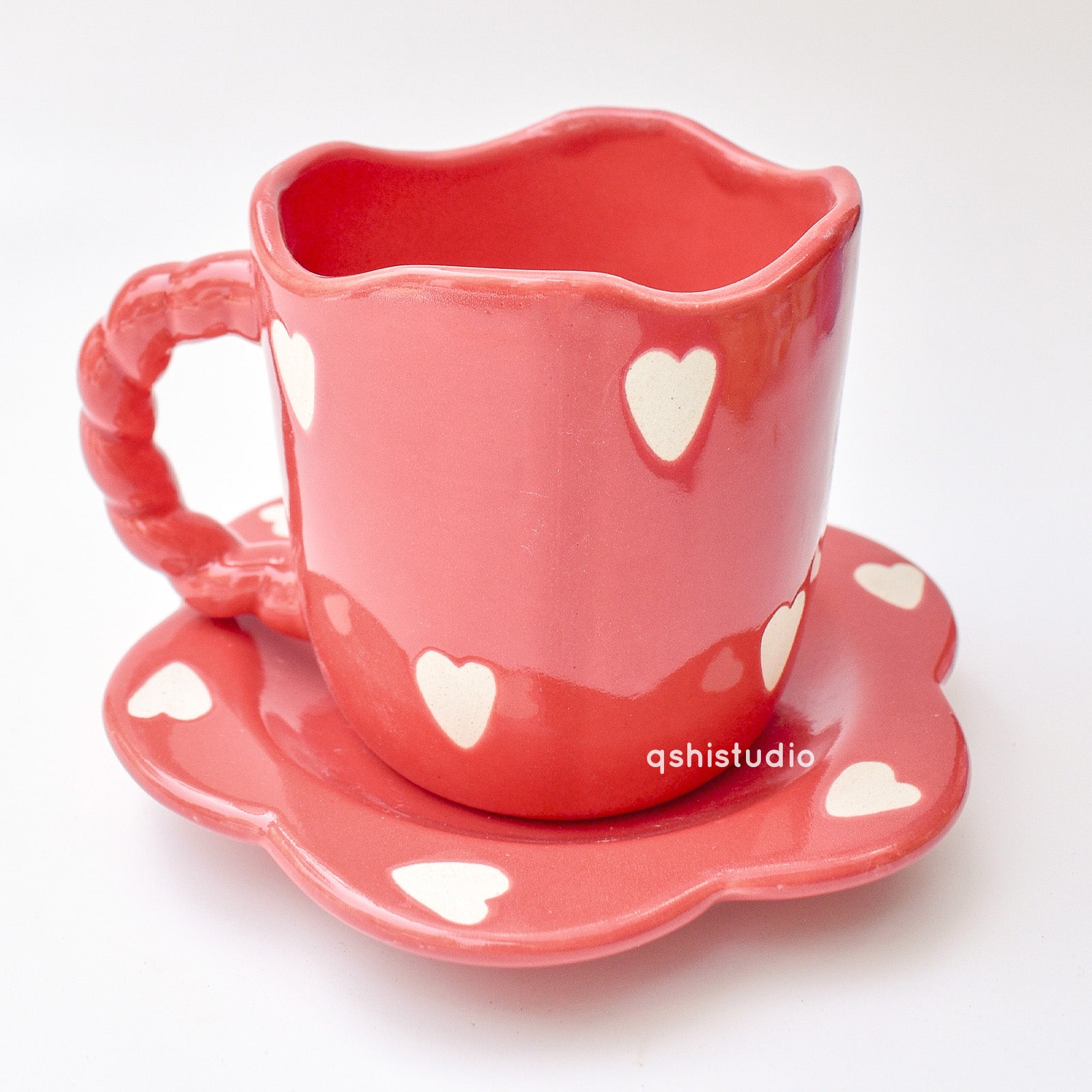 Red love Tea Cup & Coaster Set
