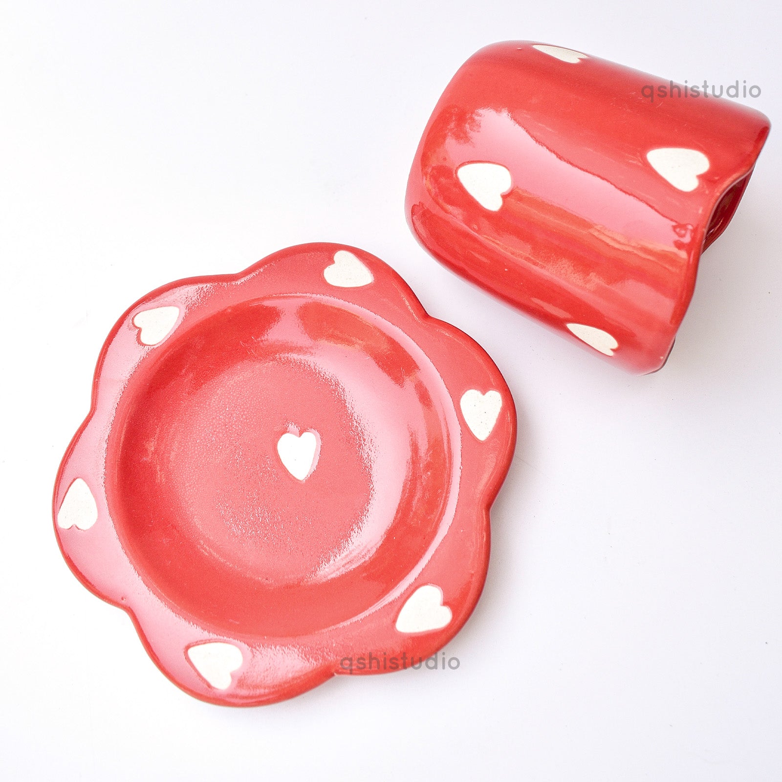 Red love Tea Cup & Coaster Set